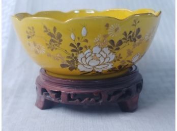 5 1/2 In Floral Decorated Satsuma Bowl
