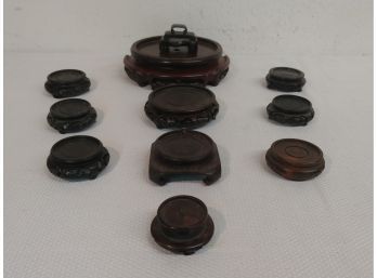 13 Assorted Carved Chinese Display Stands