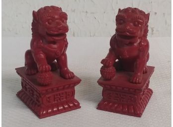 Pair Of Chinese Foo Dog Salt And Pepper Shakers