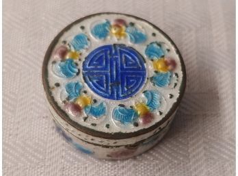 Round Chinese Cloisonne Enamel Box