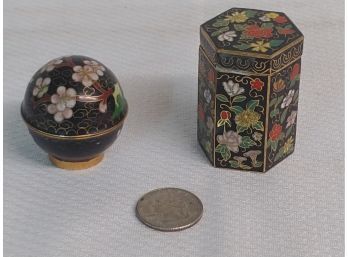 Round And Octagonal Chinese Cloisonne Boxes
