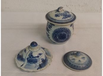 Chinese Fitzhugh Cup With Damaged Lid Into Odd Lids