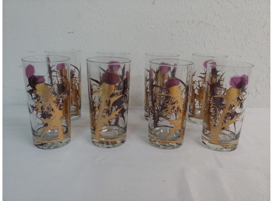 Set Of Eight Duncan Mid-century Thistle Water Glasses