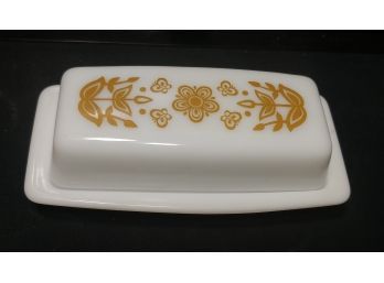 Pyrex Butterfly Gold Covered Butter Dish