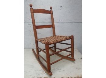 Antique Maple Ladder Back Rocking Chair