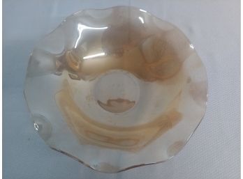 11 1/2' In Scalloped Iridescent Depression Glass Bowl
