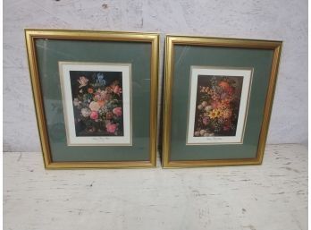 2 Gold Framed Floral Still Life Prints