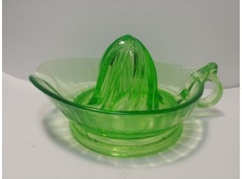 Green Depression Glass Juicer