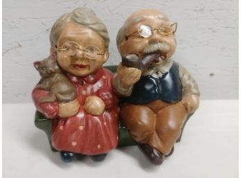 Ceramic Grandma And Grandpa Still Bank