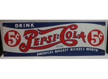Porcelain Enamel Pepsi-Cola Advertising Sign