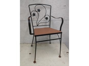 Rod Iron Armchair With Floral Decoration