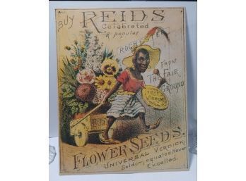 Reid's Flower Seeds Tin Advertising Sign