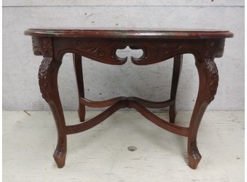 Fancy 1930s Walnut Coffee Table With Parquetry Inlaid Top