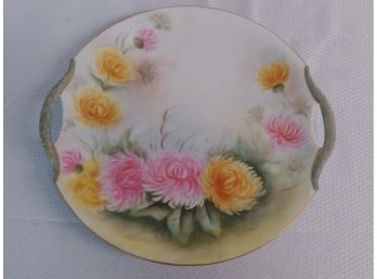 Hand Painted Bavarian Two Handled Plate Signed F. Klein