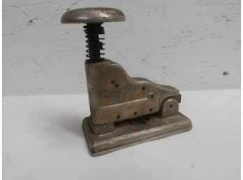 Hotchkiss Number One Antique Nickel Over Cast Iron Stapler