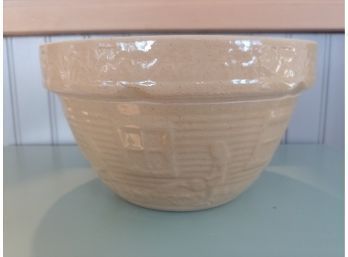 Mocha Mixing Bowl With Scene Of Girl With Watering Can