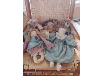 Lot Of 5 Country Rag Dolls