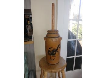 Cedar Swamp Pottery Decorated Stoneware Butter Churn