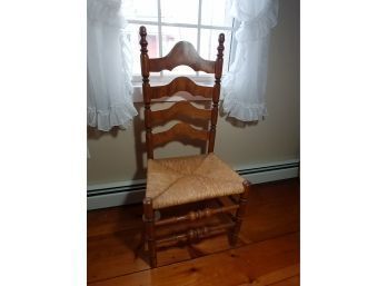 Maple Ladder Back Side Chair With Rush Seat