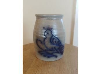 Beaumont Pottery Bird Decorated Crock