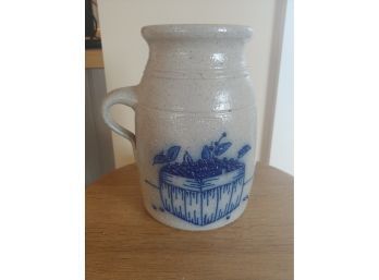 Salmon Falls Blueberry Decorated Crock With Handle