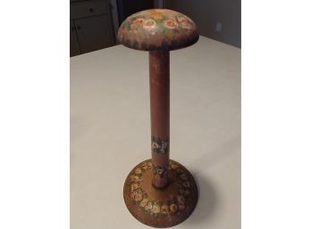Hand-painted Wooden Hat Stand With Floral Decoration