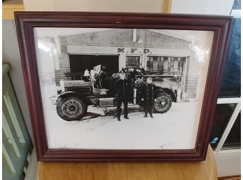 Framed Photograph Of Methuen Fire Department( Swan Street)