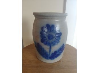 Floral Decorated Stoneware Beaumont Pottery Crock