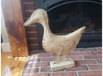 Decorative Folk Art Metal Duck