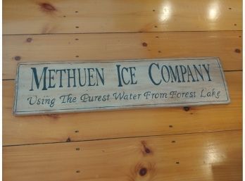 Methuen Ice Company Wooden Sign