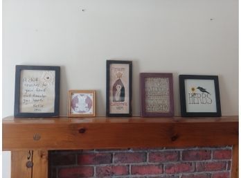 Assorted Framed Decorative Country Textiles
