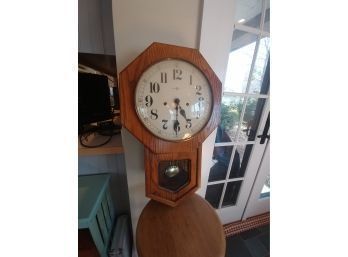 Howard Miller Oak School House Type Regulator Clock