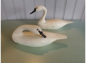 Two Small Resin Goose Decoy