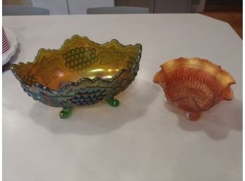 Two Carnival Glass Bowls (as Is)