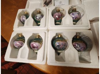 8 Bradford Exchange Heirloom Porcelain Christmas Tree Ornaments