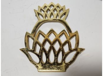 Virginia Metalcrafters Solid Brass Stylized Pineapple Hot Plate
