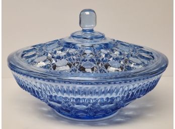 Indiana Glass Company Light Blue Covered Candy Dish