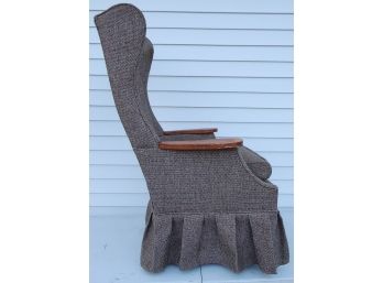 Maple Colonial Style Paddle Arm Wing Chair