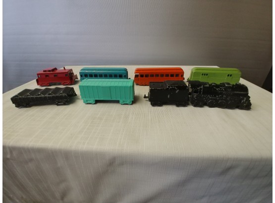 Midge Toy White Metal 8 Piece Train Set