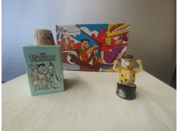 3 Piece Flintstones To Include Puzzle ,cup Dispenser And Finger Toy