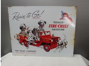 Texaco Gasoline Fire Chief Advertising Sign