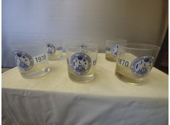 6 Reading Masonic Lodge Centennial Drinking Glasses