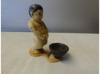 Cast Iron Bottle Opener Depicting Young Boy Peeing In A Pot