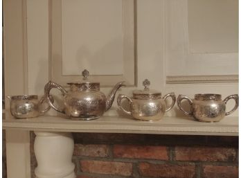 Yale Silver Company Ornate Floral Decorated Tea Set