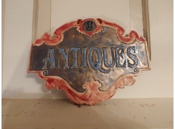 Hanging Pottery Antiques Sign