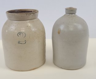2 Pieces Of Salt Glazed Stoneware