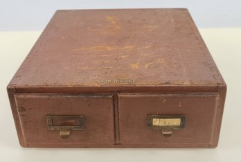 Shaw Walker, Antique Card Catalog, Oak With Old Red Paint