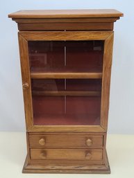 Vintage, 2 Drawer Curio Or Medicine Cabinet