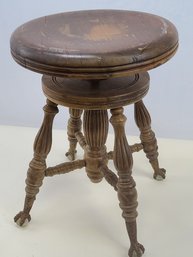 Piano Stool With Glass Ball & Claw Feet