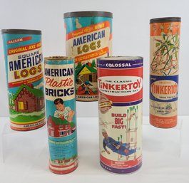 Vintage Building Toys - American Logs, Tinker Toys